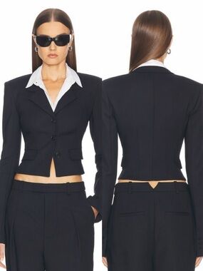 Helsa The Lady Jacket Black Size Small Cropped Blazer Excellent Condition